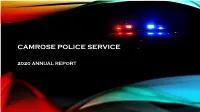 2020 Annual Report Table of Contents