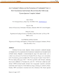 Arc-Continent Collision and the Formation of Continental Crust: a New Geochemical and Isotopic Record from the Ordovician Tyrone Igneous Complex, Ireland