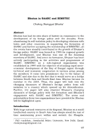 Bhutan in SAARC and BIMSTEC