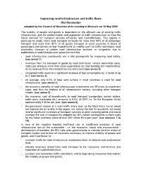 Improving Road Infrastructure and Traffic Flows IRU Resolution Adopted by the Council of Direction at Its Meeting in Brussels on 18 May 2000