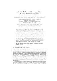 On the Differential Security of the Hfev- Signature Primitive