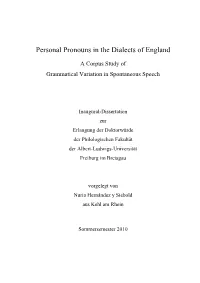 Personal Pronouns in the Dialects of England