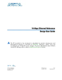 10-Gbps Ethernet Reference Design User Guide