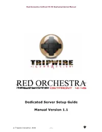 Dedicated Server Setup Guide Manual Version