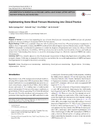 Implementing Home Blood Pressure Monitoring Into Clinical Practice