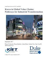 Korea in Global Value Chains: Pathways for Industrial Transformation