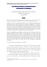 Love Schemas, Preferences in Romantic Partners, and Reactions to Commitment