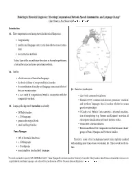 Modeling in Historical Linguistics: Trisecting Computational Methods, Speech Communities, and Language Change1