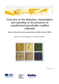 Overview on the Detection, Interpretation and Reporting on the Presence of Unauthorised Genetically Modified Materials