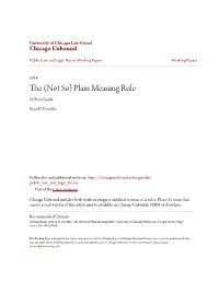 Plain Meaning Rule William Baude