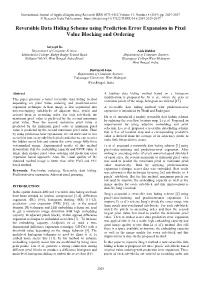 Reversible Data Hiding Scheme Using Prediction Error Expansion in Pixel Value Blocking and Ordering
