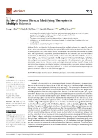 Safety of Newer Disease Modifying Therapies in Multiple Sclerosis