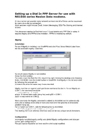 Setting up a Dial in PPP Server for Use with NX1500 Series Nexion Data Modems