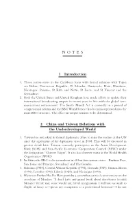 1 Introduction 2 China and Taiwan Relations with the Underdeveloped World