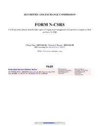 Federated Hermes Adviser Series Form N-CSRS Filed 2021-04-26