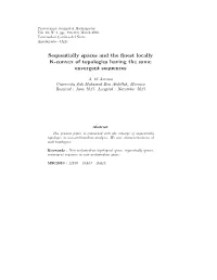 Sequentially Spaces and the Finest Locally K-Convex of Topologies Having the Same Onvergent Sequences