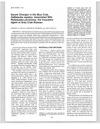 Serum Changes in the Blue Crab, Callinectes Sapidus, Associated