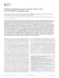 Substrate Trapping Proteomics Reveals Targets of the Trcp2