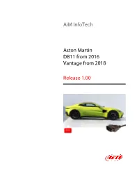 Aim Infotech Aston Martin DB11 from 2016 Vantage from 2018 Release