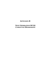 Appendix B Next Generation MCAS Committee Membership