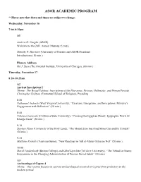 Asor Academic Program