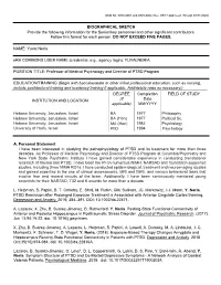 OMB No. 0925-0046, Biographical Sketch Format Page