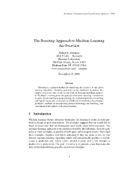 The Boosting Apporach to Machine Learning