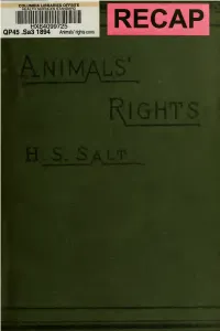 Animals' Rights Considered in Relation to Social Progress