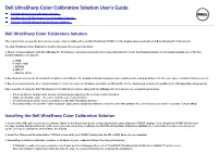 Dell Ultrasharp Color Calibration Solution User's Guide
