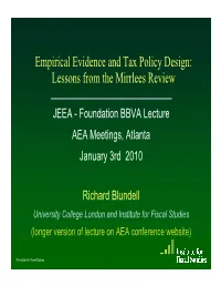 Fiscal Studies (Longer Version of Lecture on AEA Conference Website)