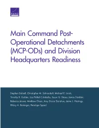 Main Command Post-Operational Detachments