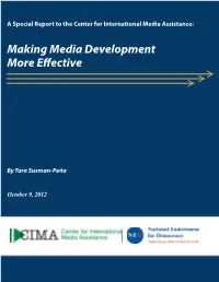 Making Media Development More Effective
