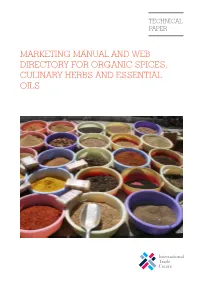 Marketing Manual and Web Directory for Organic Spices, Culinary Herbs and Essential Oils