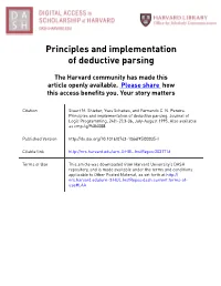Principles and Implementation of Deductive Parsing