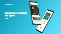 Samsung Podcasts RSS Spec 060921