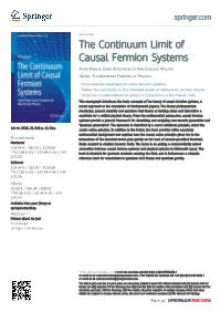 The Continuum Limit of Causal Fermion Systems from Planck Scale Structures to Macroscopic Physics Series: Fundamental Theories of Physics