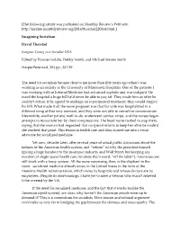 [The Following Article Was Published on Monthly Review's Web Site: Http