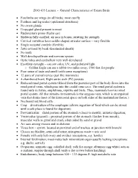 ZOO 435 Lecture - General Characteristics of Extant Birds