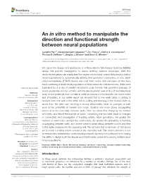 An in Vitro Method to Manipulate the Direction and Functional Strength Between Neural Populations