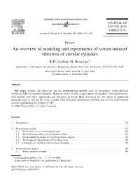 An Overview of Modeling and Experiments of Vortex-Induced Vibration of Circular Cylinders