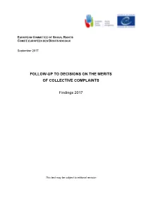 E Follow up to Collective Complaints 294Th Session