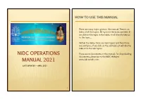 Nidc Operations Manual 2021