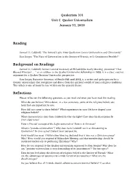 Reading Background on Readings Reflections