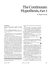 The Continuum Hypothesis, Part I, Volume 48, Number 6