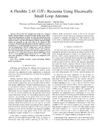A Flexible 2.45 Ghz Rectenna Using Electrically Small Loop Antenna