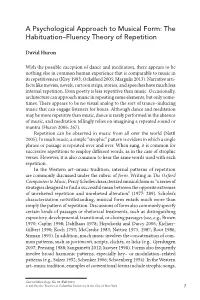 A Psychological Approach to Musical Form: the Habituation–Fluency Theory of Repetition