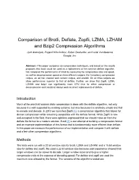 Comparison of Brotli, Deflate, Zopfli, LZMA, LZHAM and Bzip2 Compression Algorithms