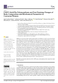 FABP2 Ala54thr Polymorphism and Post-Training Changes of Body Composition and Biochemical Parameters in Caucasian Women