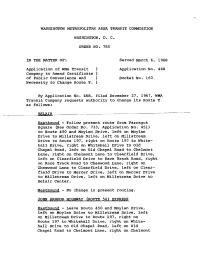 ORDER NO. 785 Application of WMA Transit ) Application No. 468