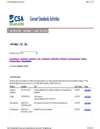 Page 1 of 25 Current Standards Activities 9/16/2011 Http